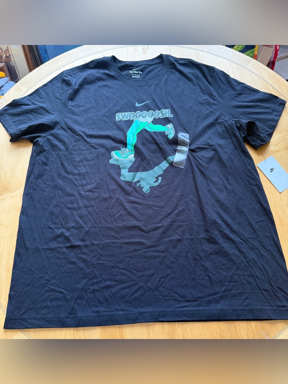 NWT Nike Swooooosh Running Graphic T-Shirt Black Green Men’s XXL